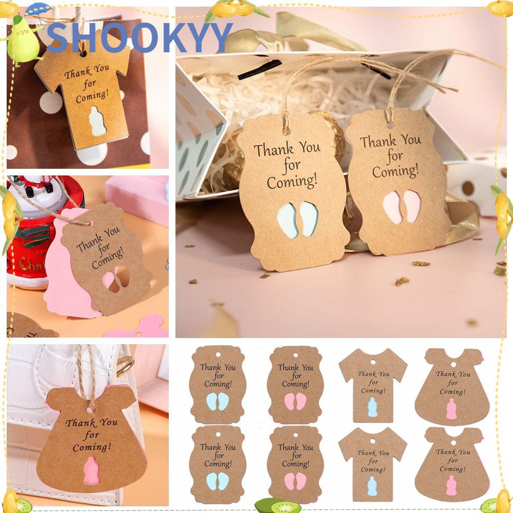 Chookyy 50PCS Baby Shower Hanging Tag DIY Paket Bapening Gender Reveal Packing Label