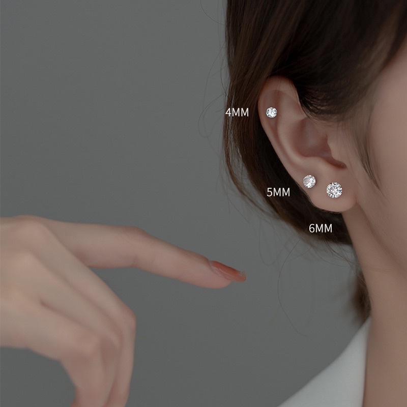 Ay(cn) Anting Tusuk Zirkon Hati Kupu-Kupu Elegan Kristal Kacang Silver Untuk Aksesoris Perhiasan Wanita