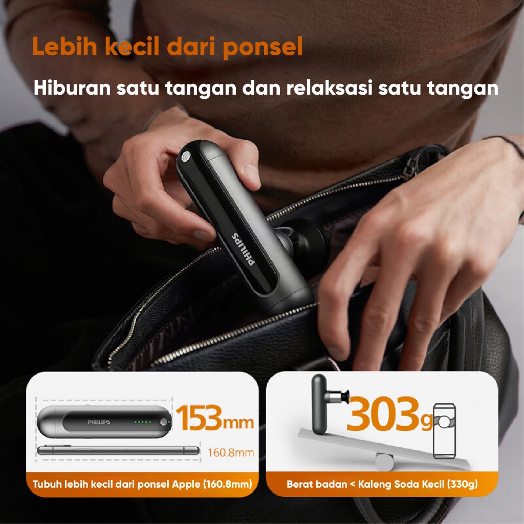 Philips Massage Massage Gun warm the skin/6mm impact depth/5KG intensity PPM7303