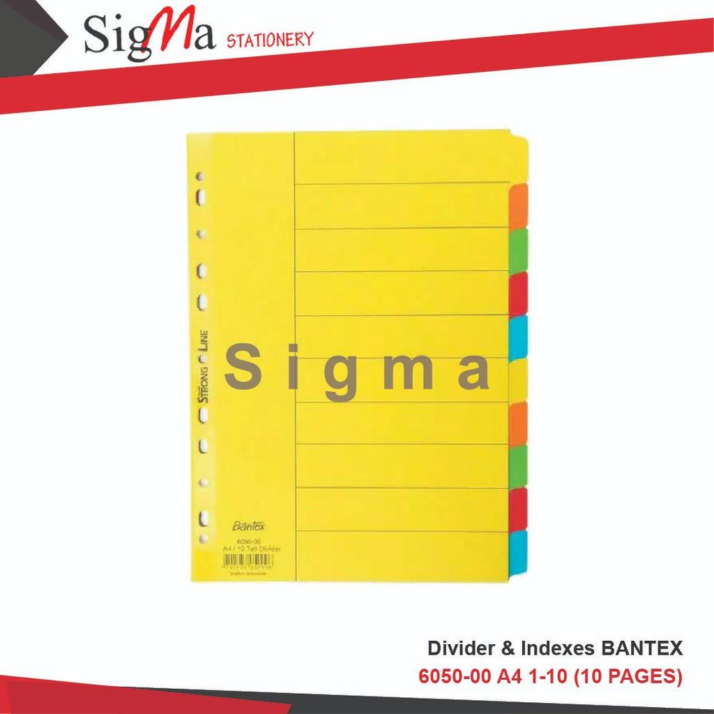 

Divider / Pembatas BANTEX CARDBOARD & INDEXES A4 1-10 (10 PAGES) #6050