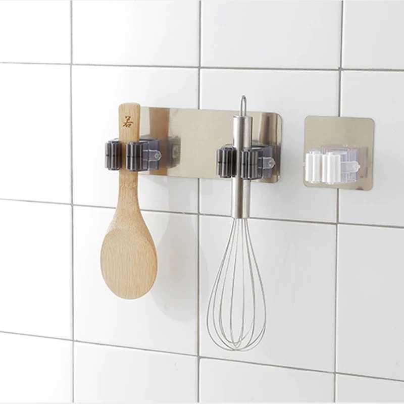 Gantungan Dinding Tempel Waterproof Adhesive Mop Holder Double Slot - AK20