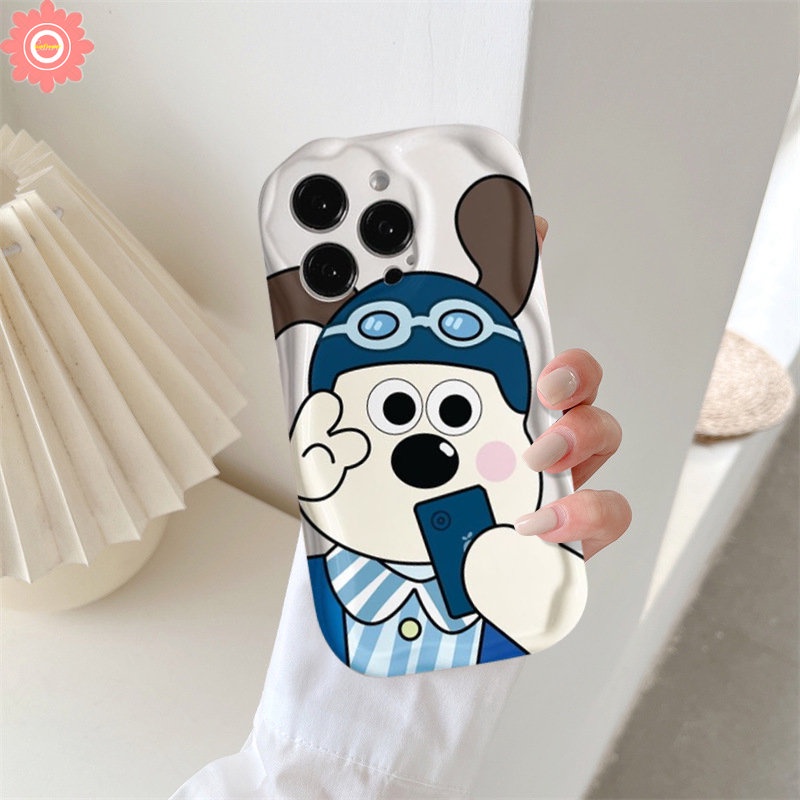 Case Puppy Lucu Pasangan Untuk Redmi Note11 12 9 8 11s 10s 10Pro Max Plus Redmi 10C 9A 9T 10A A2 10 9 A1 9C NFC POCO M3 Kartun Lucu Gromit Dog 3D Wavy Curved Edge Soft Tpu Cover