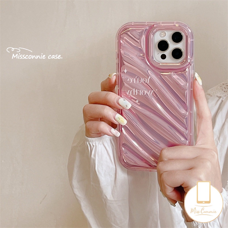 IPHONE Fantasy Case Bening Kartu Laser Mutiara Bintang Laut Shell Kompatibel Untuk Iphone11 12 13 14 Pro Max7 8 Plus 6 6S 7 8 Plus XR X XS MAX SE 2020kreativitas 3D Stereo Motif Bergelombang Cover