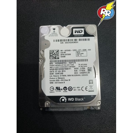 Hdd Harddisk Hardisk Laptop 500 GB Merk WD Black Rpm 7200 Mantap