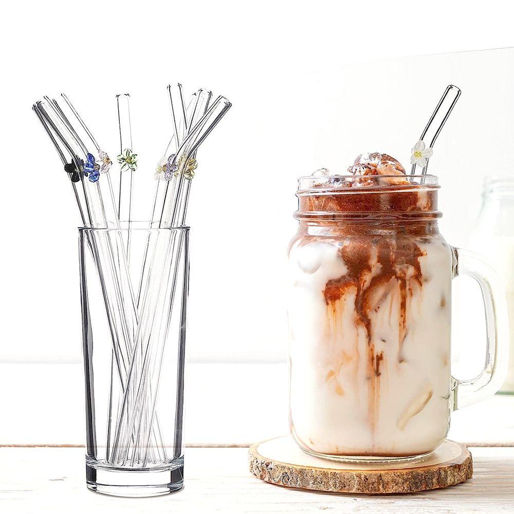 [Elegan] Sedotan Minum Aesthetic Colorful Tableware Glass Bening Perlengkapan Pesta