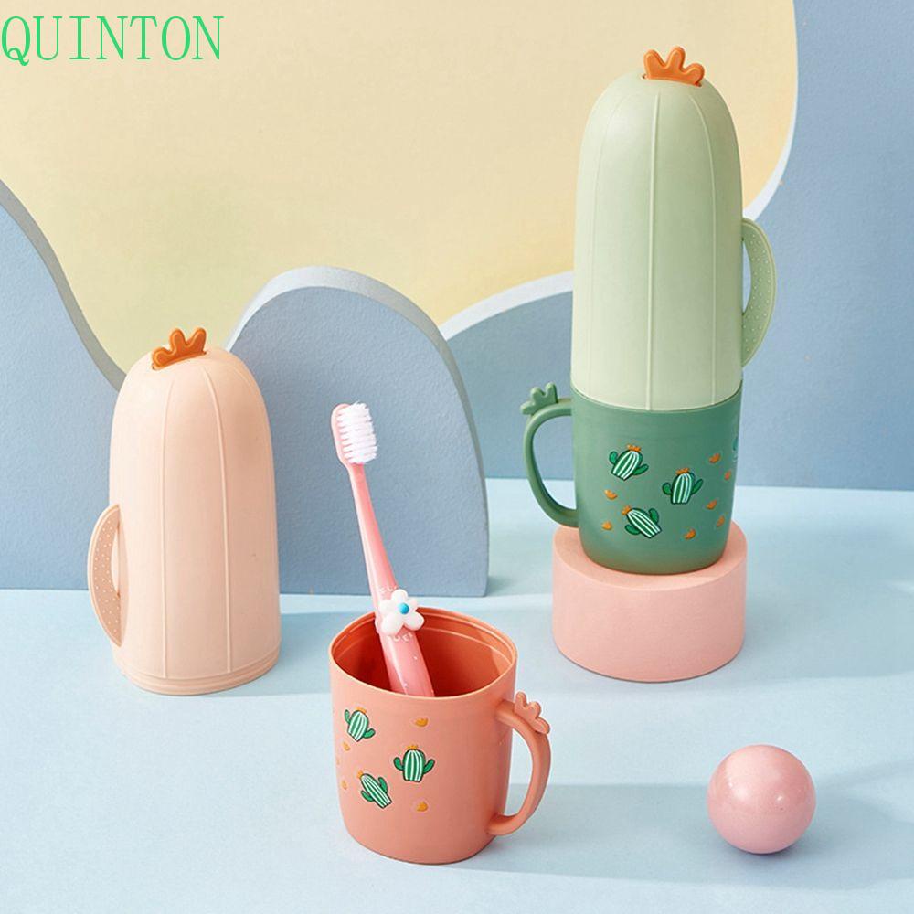 Quinton Sikat Gigi Case Portable Kaktus Rak Penyimpanan Kamar Mandi Organizer Perlengkapan Travel Outdoor Camping Toothbrush Cup