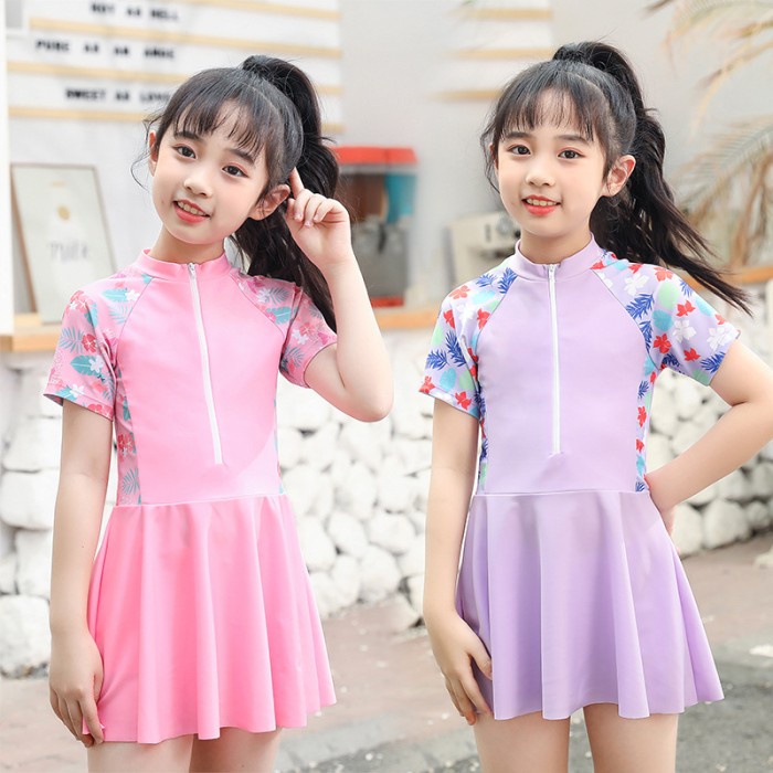 Baju renang sailor anak perempuan umur 5-16 tahun/ Baju renang sailor