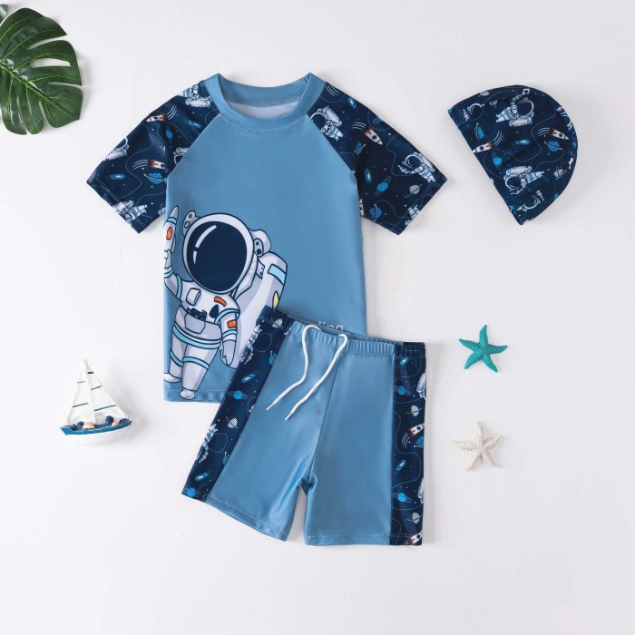 Baju renang anak astronot umur 5-16 tahun/ Baju renang anak import