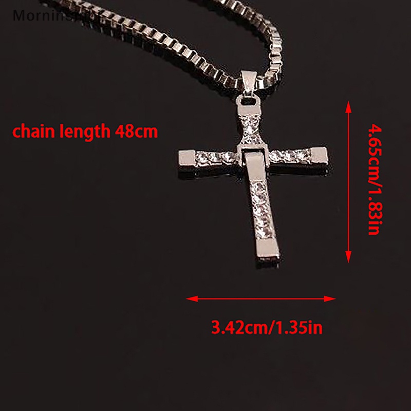 Mornin Moive Cross Necklace Kalung Liontin Salib Yesus Kristal Untuk Pria Hadiah Perhiasan id