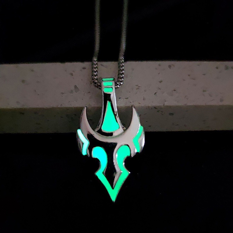 Mornin Glowing Liontin Kreatif Neon Alloy Rantai Gothic Flame Cross Kalung Hip Hop Perhiasan Untuk Pria Halloween Hadiah Ulang Tahun id