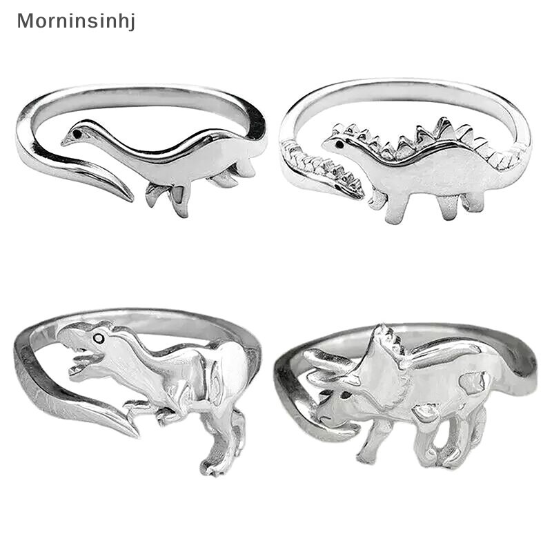 Mornin Vintage Dinosaurus Alloy Jari Cincin Retro Klasik Pembukaan Adjustable Hewan Cincin Untuk Wanita Pria Remaja Fashion Kreatif Perhiasan id