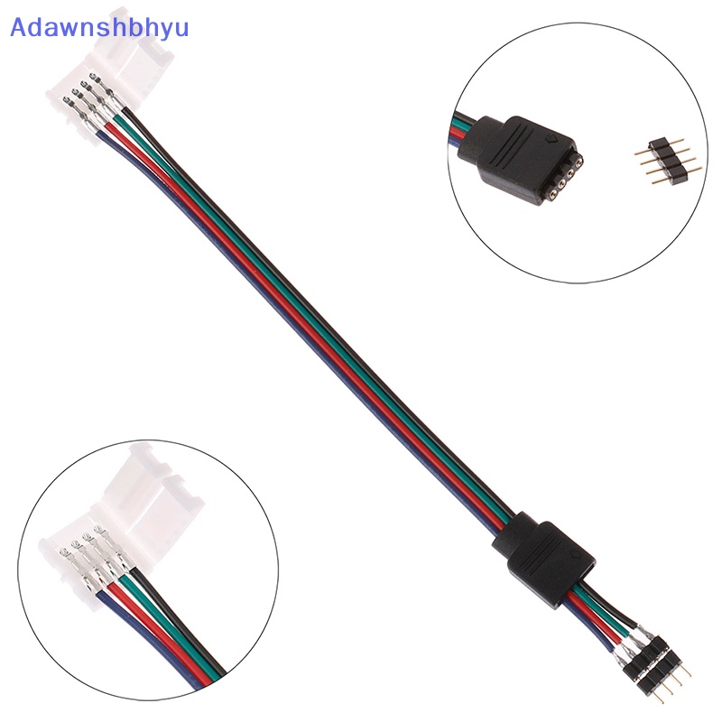Konektor Lampu led strip Adhyu 15cm 5050inc RGB 4pin strip Ke power Adapter connector ID