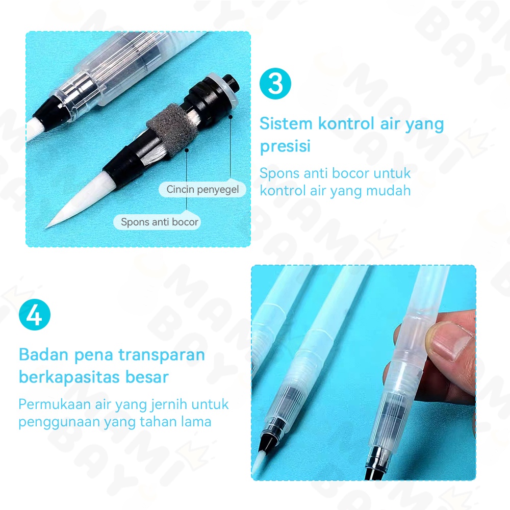 Mamibayi 6Pcs Kuas Cat Air Anak Water Brush Pen Set