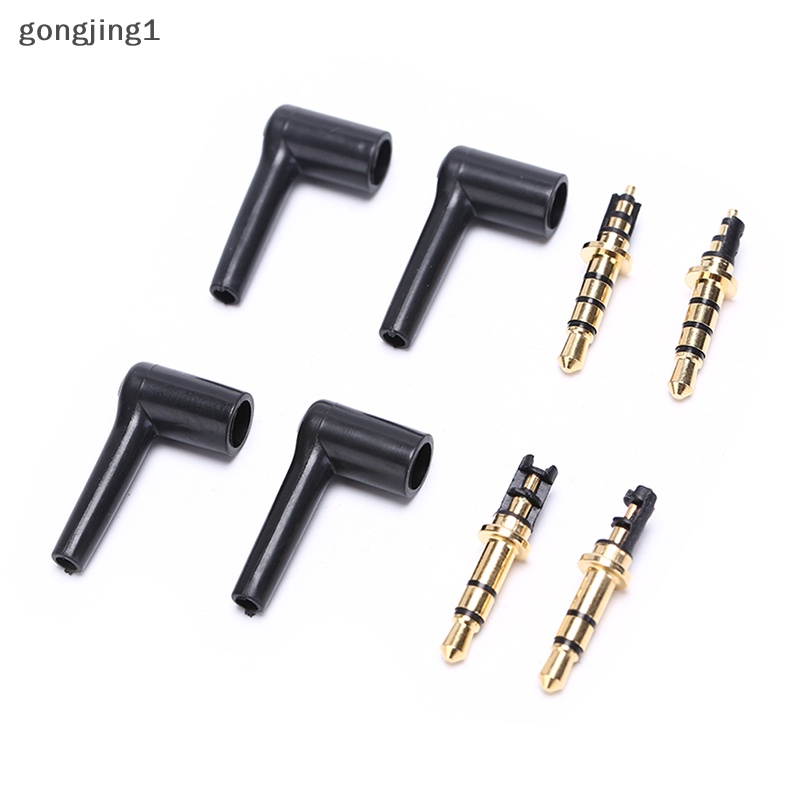 Ggg 2pcs jack Colokan headset stereo 3.5mm Berlapis 90derajat Konektor Adaptor Audio ID