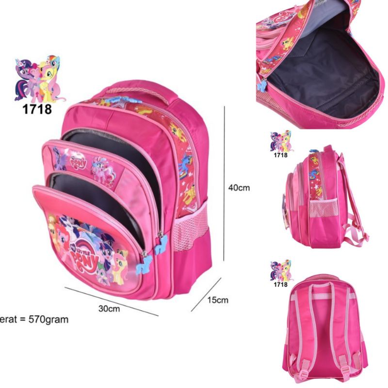 (Toko OB) Tas Cartoon Anak Perempuan Lampu+Music 1718 16&quot; Motif Frozen,LOL,My Little Pony,Unicorn,Hello Kitty