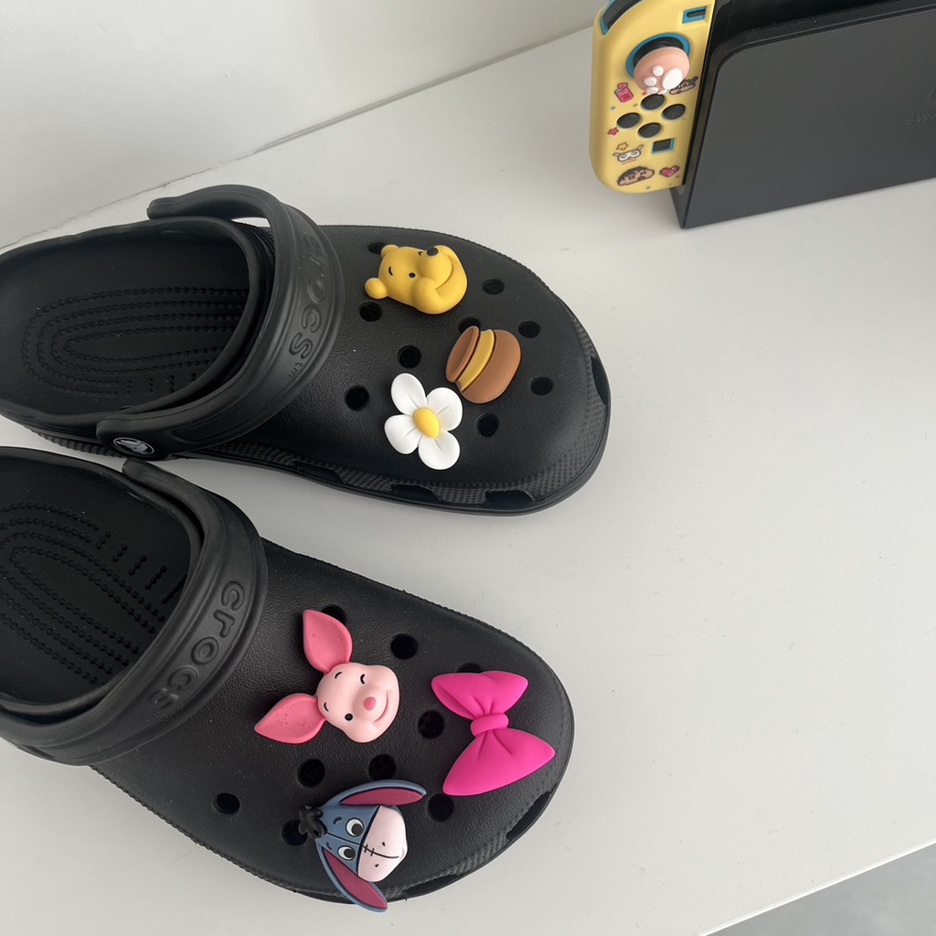 &lt;6pcs Winnie the Pooh&gt;Crocs charm jibbitz clog jibbitz set Stiker Crocs Lucu DIY Aksesoris Crocs Pin