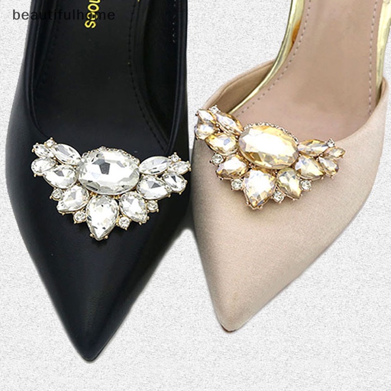 {beautifulhome} 1pc Lady Shoe Rhinestone Clip Klip Hias Wanita Sepatu Removable Charm Gesper.