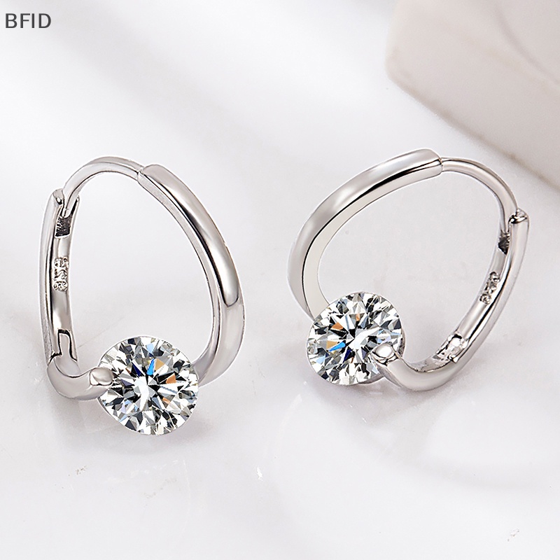 [BFID] 1pasang Anting Zirkonia Sederhana Untuk Wanita Perempuan Gaya Korea Halus Chic Perhiasan Earings Fashion Cahaya Mengkilap Telinga Stud [ID]