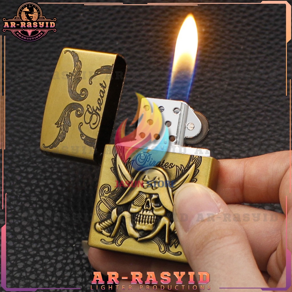 TERBARU! Korek Api Roda Api Gas Motif Great Pirates Z-1185