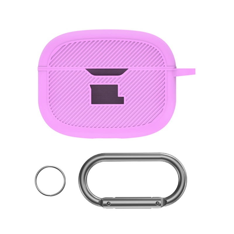 Bt Soft Silicone Cover Pelindung Shell Earphone Case Anti Jatuh Untuk Earbud Balok Dengan Karabiner