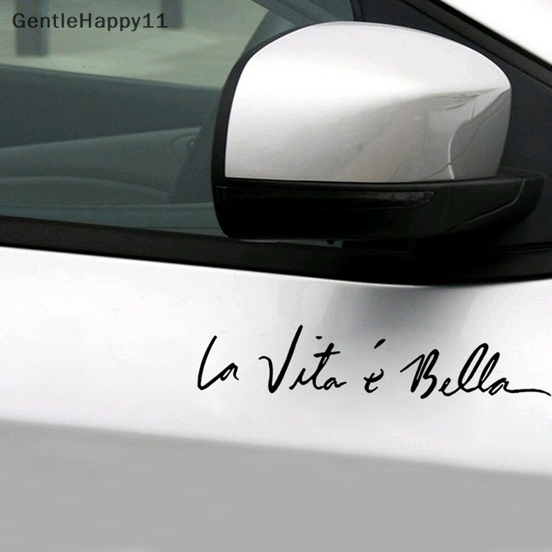 Gentlehappy Fashion Stiker Mobil Styling Quote Decal Cantik life La Vita e bella id