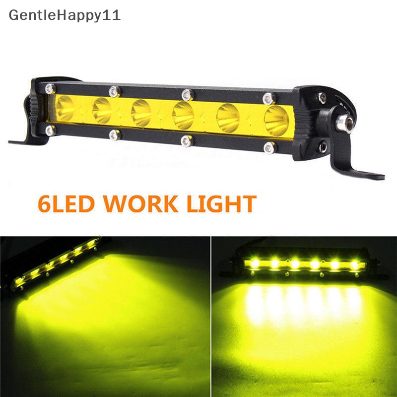 Gentlehappy 7&quot; 18W Lampu Kerja LED Bar Spot Suv ATV Boat Driving Lamp 4WD Offroad Kuning id