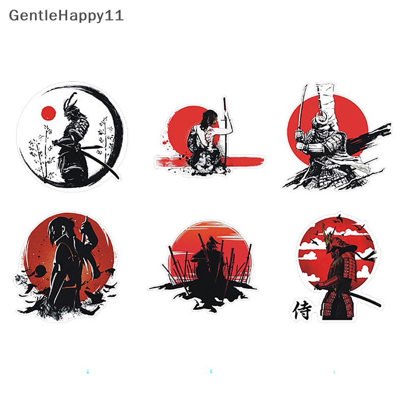 Gentlehappy JAPAN Samurai Warrior Sticker Katana Decal Vinyl Mobil Sepeda Truk Motor id