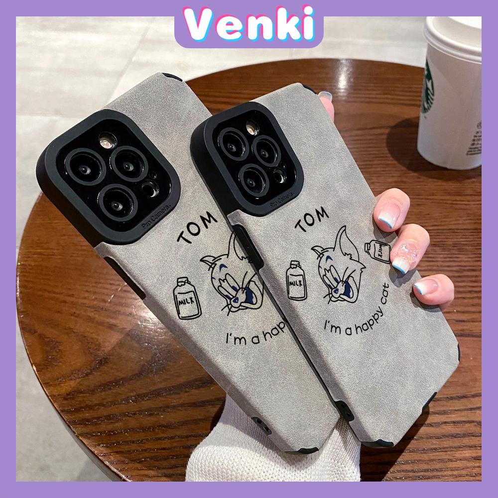 VENKI - Untuk iPhone 11 Case Leather Pupil Suede Case Soft Shockproof Phone Case Perlindungan Kamera Kartun Lucu Kompatibel dengan iPhone 14 13 Pro max 12 Pro max xr xs 7Plus 8Plus