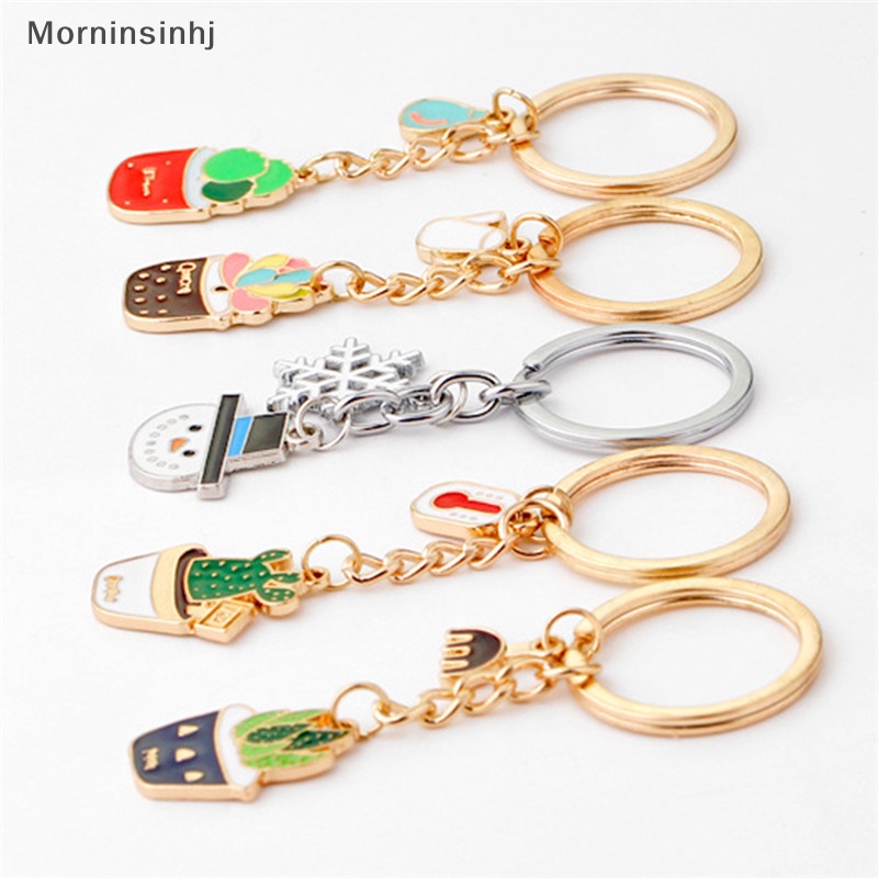 Mornin Enamel Motif Kaktus Key Ring Dompet Gantungan Kunci Liontin Aksesoris id