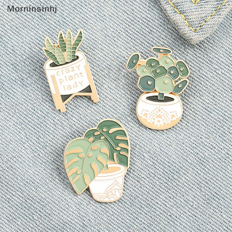 Mornin Tanaman Enamel Pin Bros Tas Pakaian Kerah Pot Lencana Perhiasan Hadiah Untuk Teman id