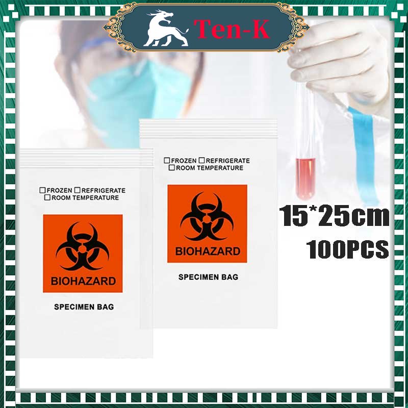 Specimen Bag 15x25 Cm / Specimen Bag Biohazard 100pcs