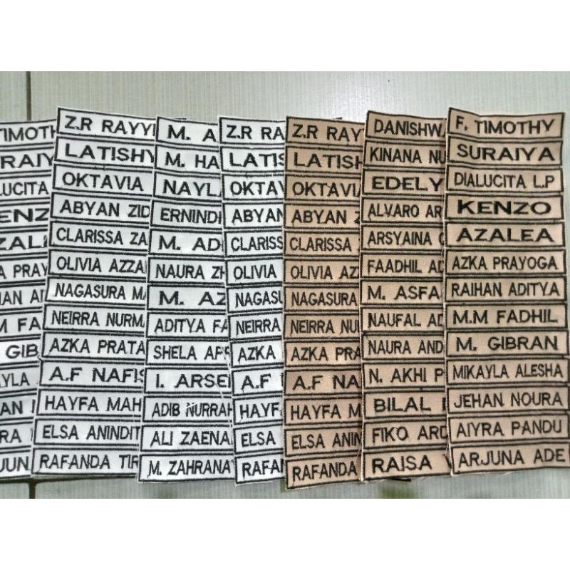

Bordir BORDIR NAME TAG SEKOLAH (1 HARI JADI)bisa pesan satuan