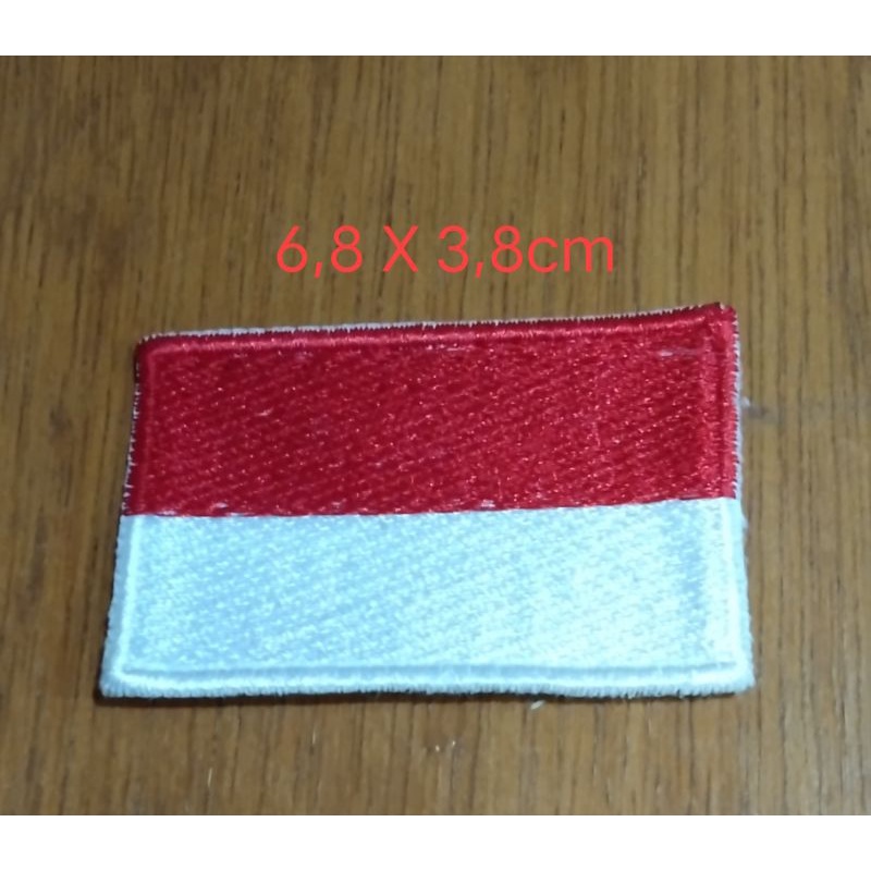 Bordir bet emblem tempelan bendera Indonesia merah putihbisa pesan satuan