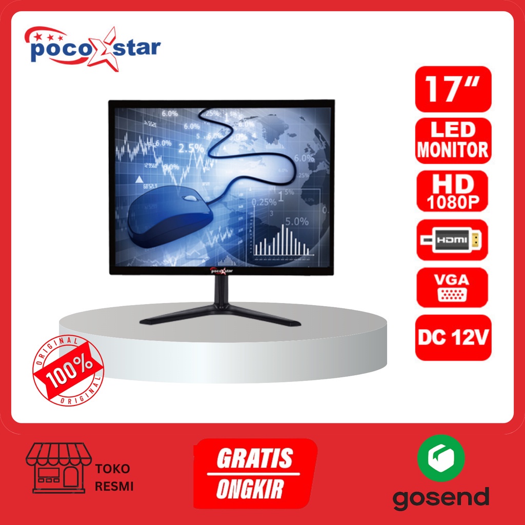ICHIKO Poco Star Monitor Lcd 17 inch Square | Lcd Monitor Hp 17 inch Kotak | Monitor Lcd 17 Kotak No