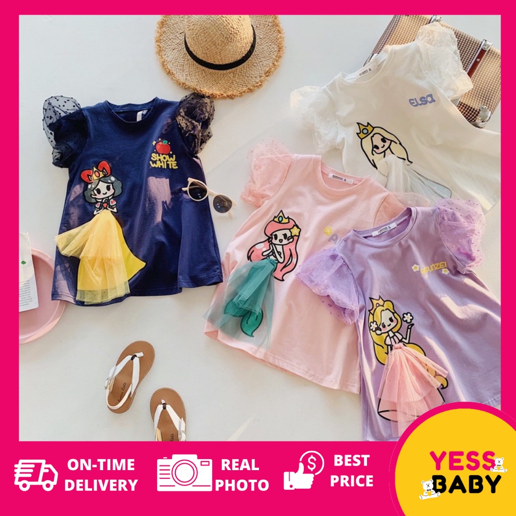 YESSBABY PRINCESS PUFF EBV Baju Dress Anak Perempuan Import