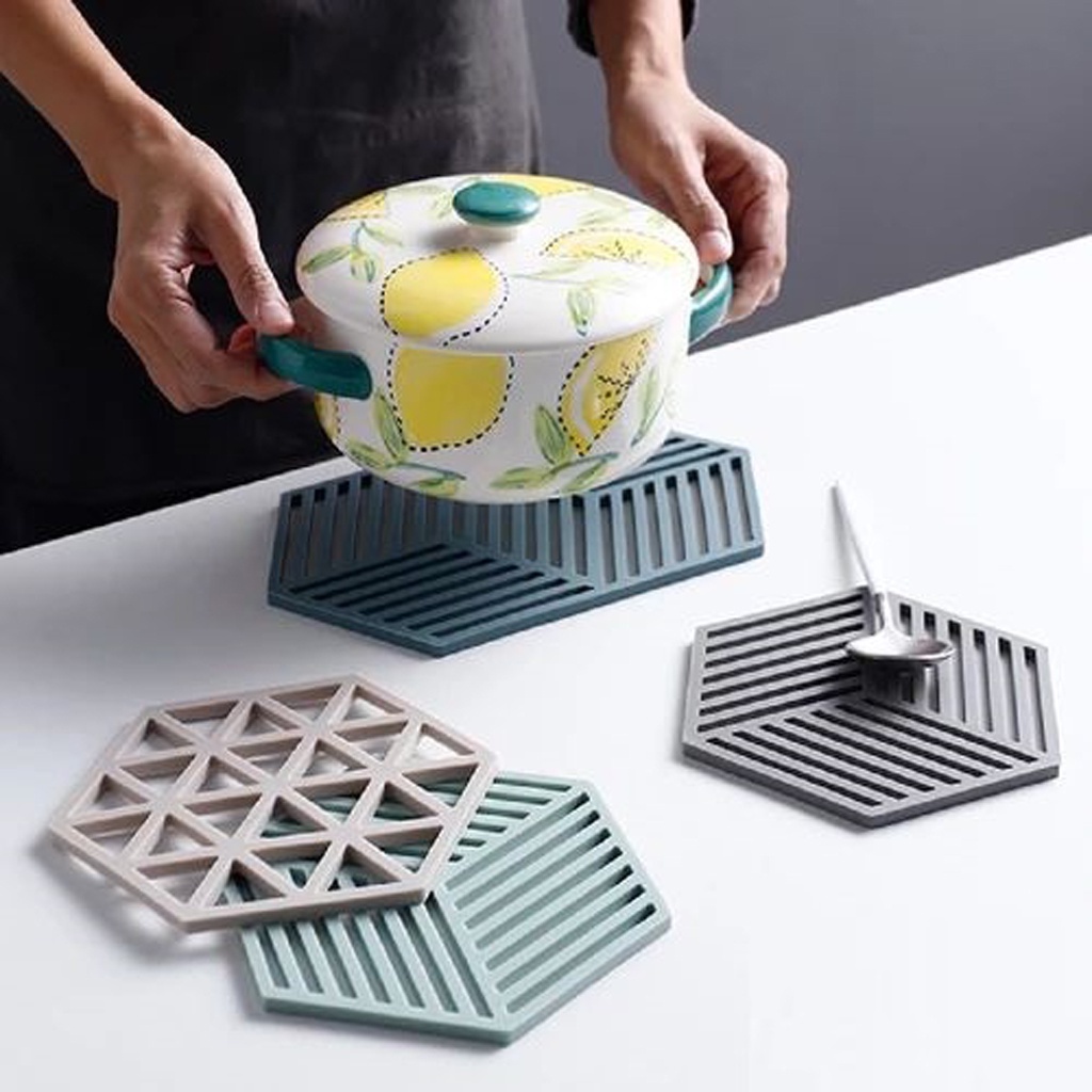 IG - SILIKON MAT | TATAKAN PANCI ANTI PANAS | TATAKAN ALAS PANCI PIRING ANTI SLIP 3D