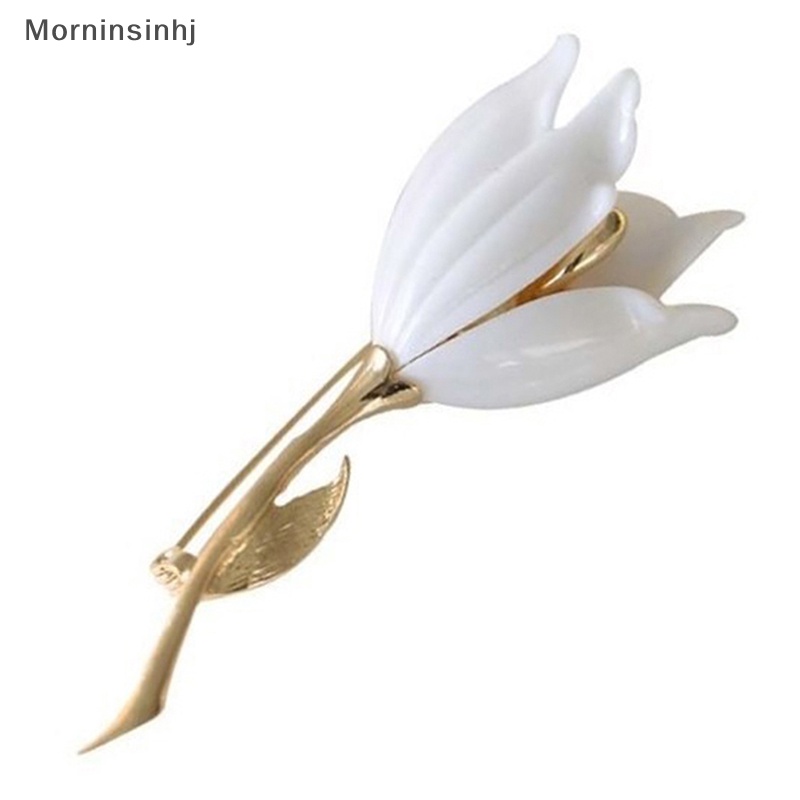 Mornin Bros Bunga Magnolia Retro Putih Untuk Wanita Pernikahan Perjamuan Brooch Pin id