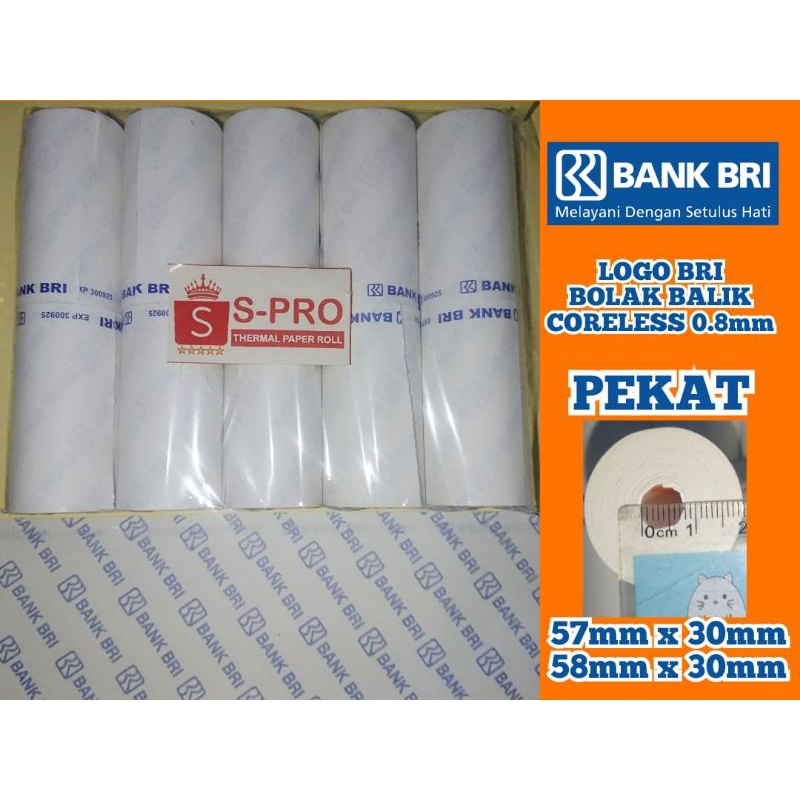 

VSC 10ROLL KERTAS STRUK AGEN BRILINK BRI THERMAL PAPER ROLL 57X30 58X30 MM EDC 58MM