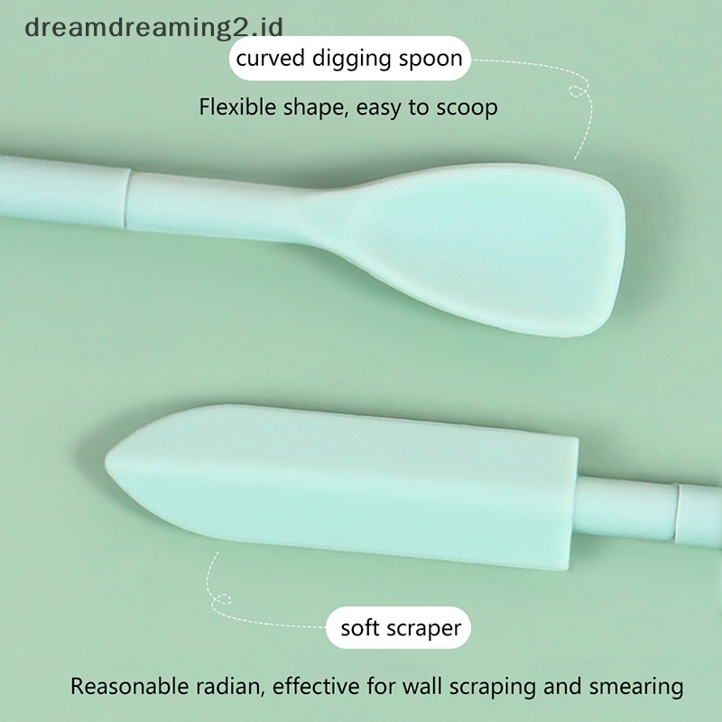 (drea) 1pcs Silikon Double Head Scraper Krim Kosmetik Scraper Set Alat Makeup //