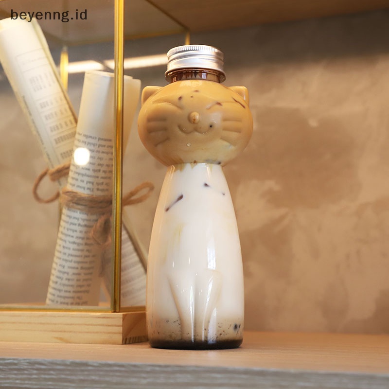 Beyen Botol Jus Homemade Desain Kucing Botol Minuman Botol Jus Minuman Jus Transparan Botol Teh Susu Minuman Dingin Milk Tea Juice Sealed Cap Bottle ID