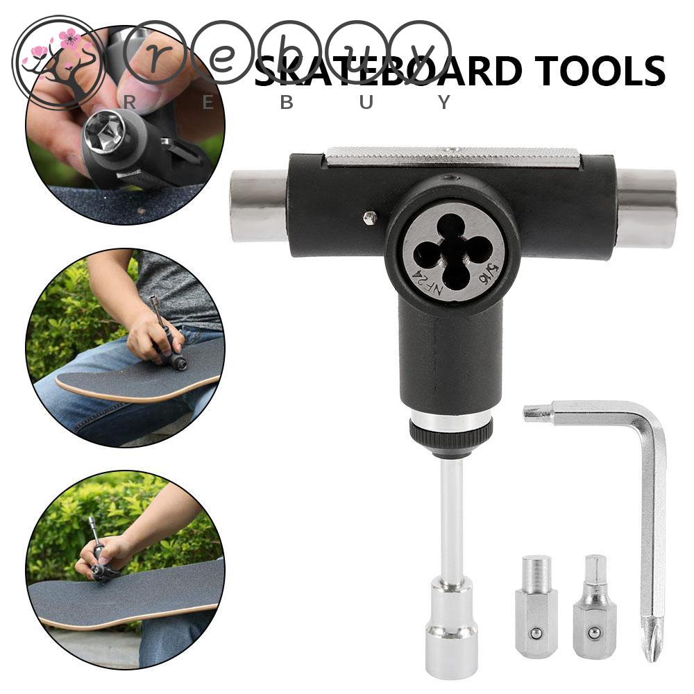 REBUY Skate Tool Home T-shape Heavy Duty Wrench Alat Perbaikan Skateboard Multifungsi