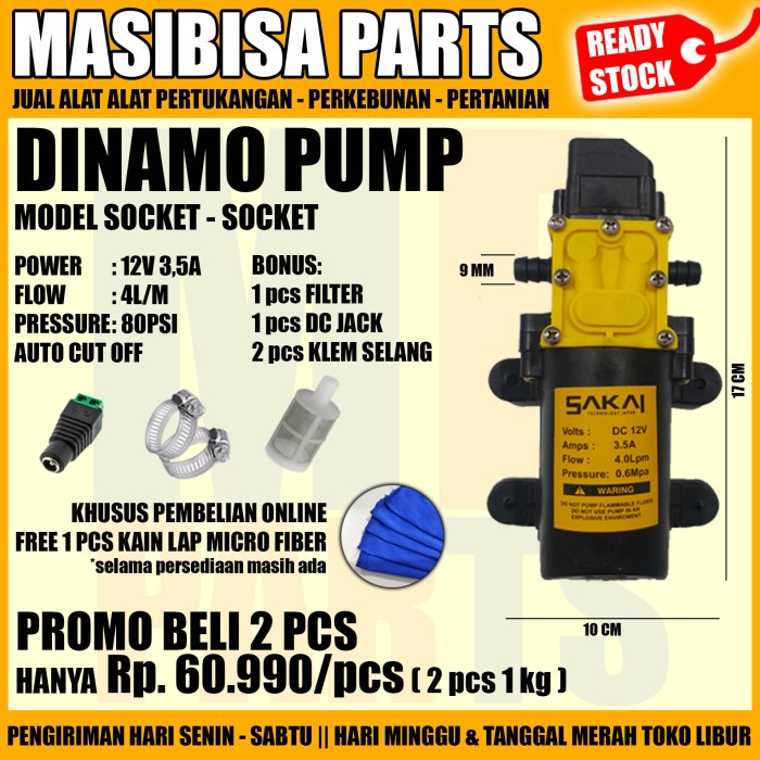 *COD* Dinamo Pump / Pompa Sprayer Elektrik / Cuci Motor & AC 12 V