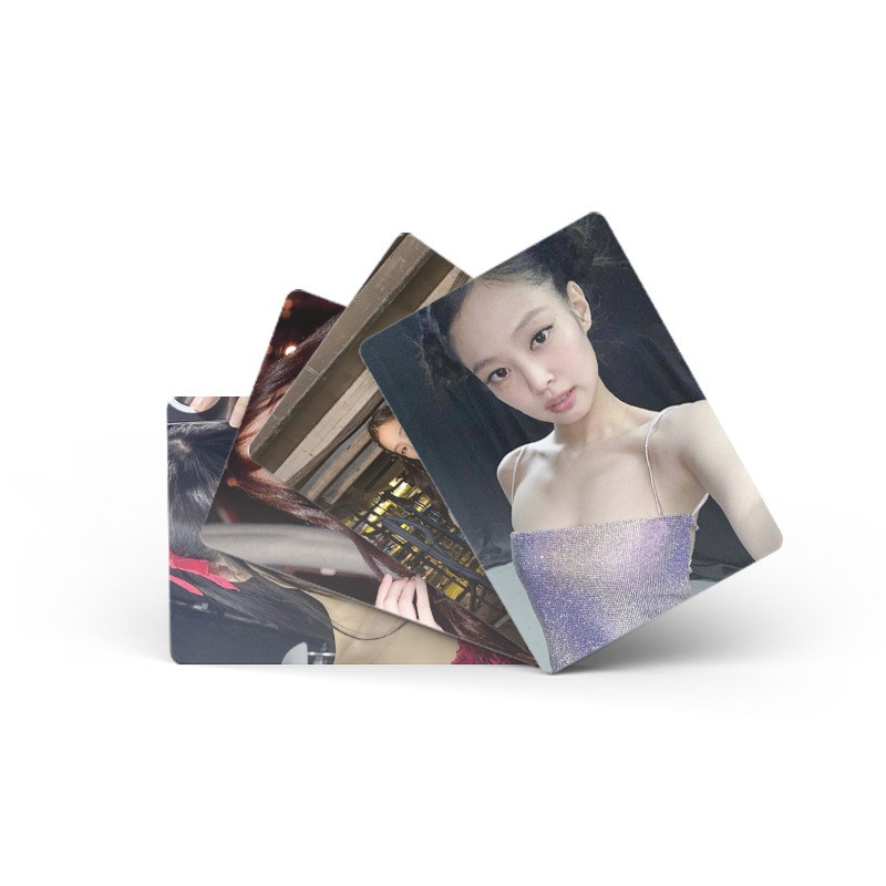 50pcs /box JENNIE Black-Pink Photocards Album Kartu Lomo Hitam Pink Kpop Postcards