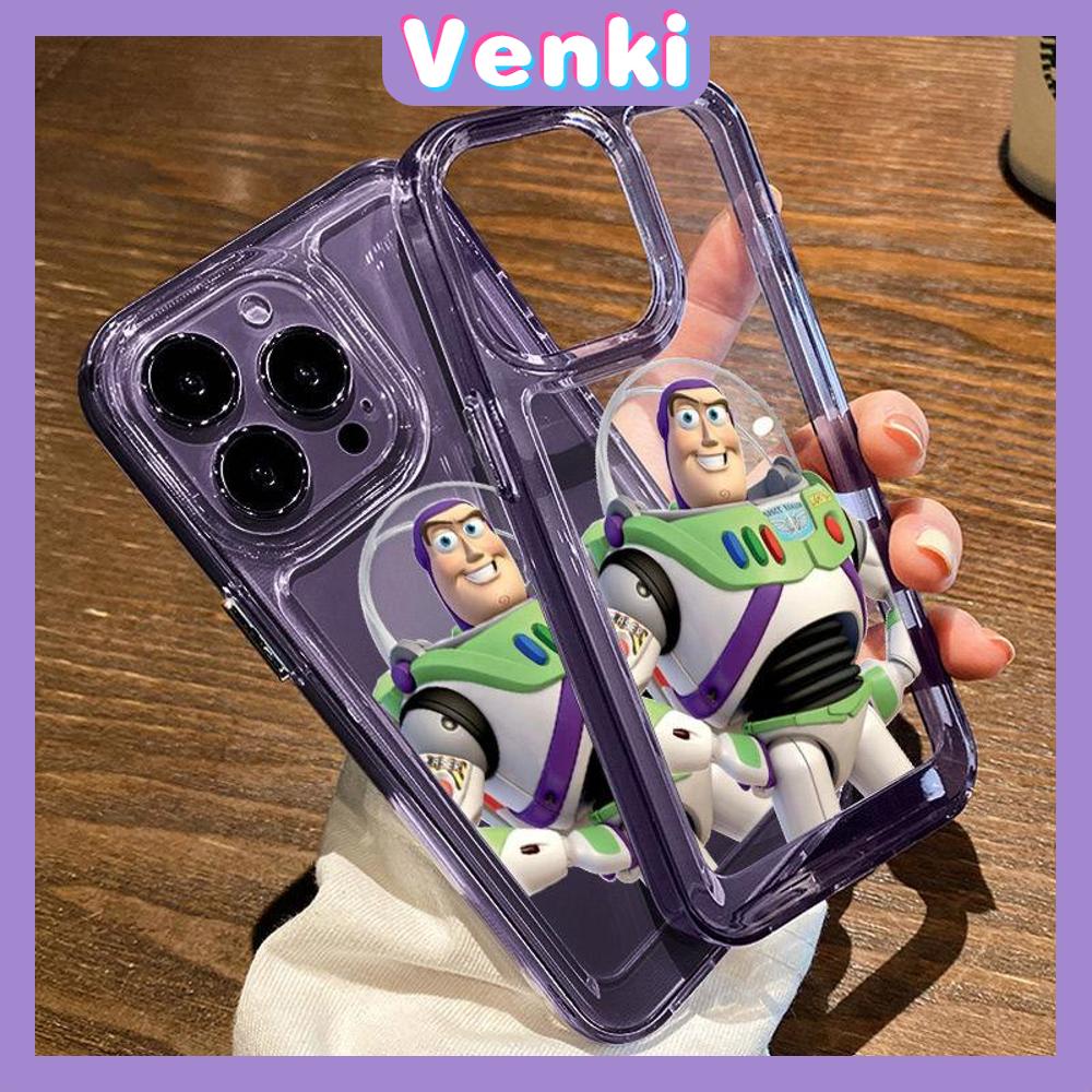 VENKI - Untuk iPhone 11 Case Clear Hard Space Phone Case Airbag Shockproof Protection Camera Karakter Kartun Klasik Lucu Kompatibel dengan iPhone 14 13 Pro Max iPhone 12 Pro Max XR