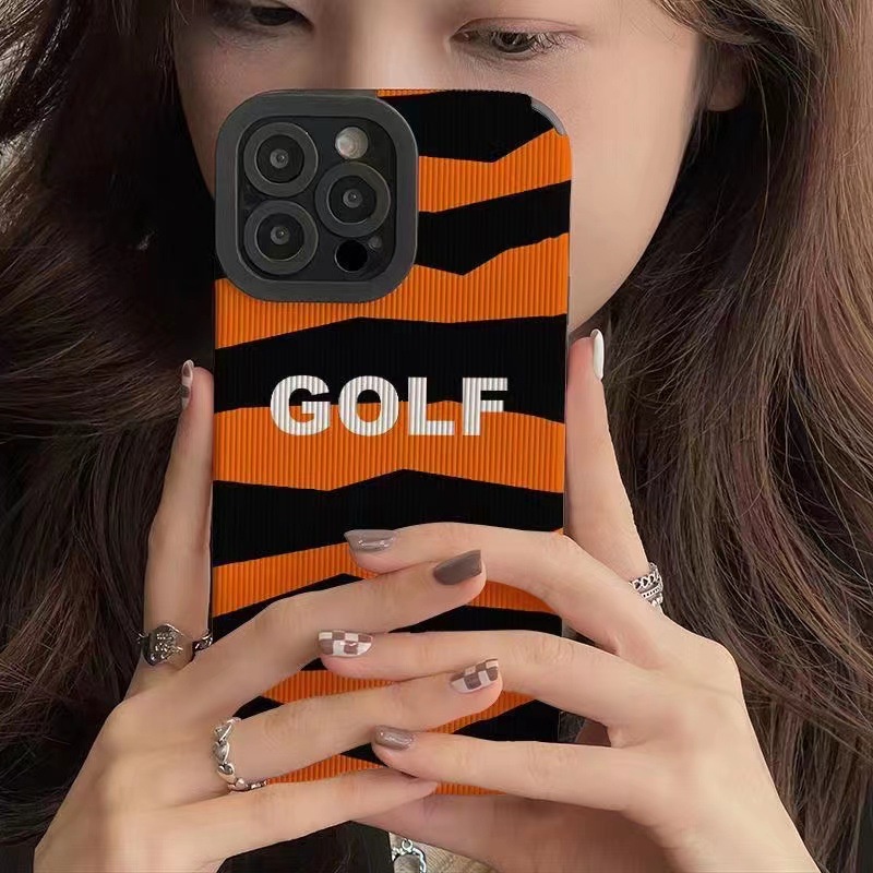 Leather tiger stripe golf Soft Case for Samsung A21S A12 A50S A30S A20 A30 A32 A22S A52S A72 A10S A33 A53 A73 A13 A04S A23 A51 A71 A31 White Phone Case Women Girl