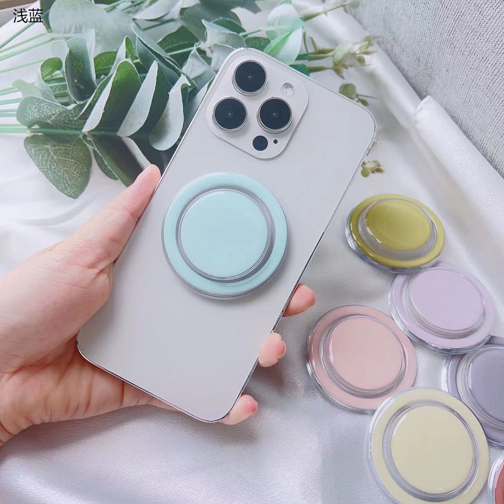 Macaron Candy Color Magnetic Suction Bracket Air Bag Telescopic Braket Ponsel Desktop Phone Grips