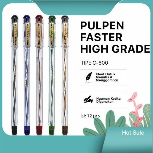 

Persiapan Sekolah Pulpen PEN FASTER C600 CABUT 1 Pack Tinta