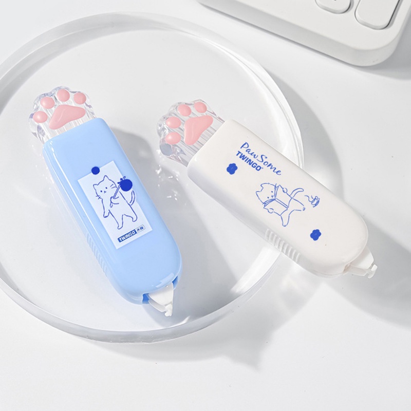 Creative Cartoon Cat Paw Press Correction Tape/ Student School Office White Corrector Stationery/ Portable Correction Band