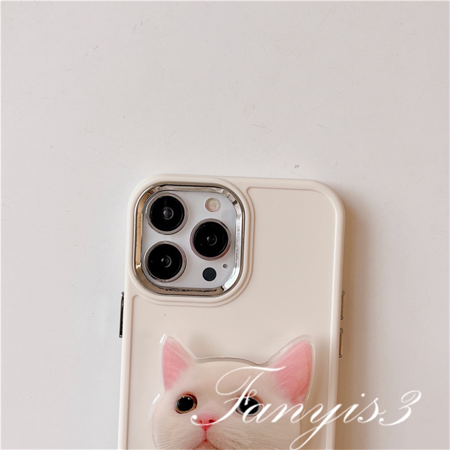 Compatible For iPhone 14 13 12 11 Pro Max X XR Xs Max 8 7 Plus Cute Cat Bracket Phone Case Soft Protective Cover With Bracket