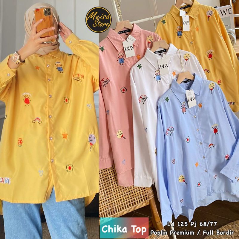 CHIKA TOP KEMEJA BLOUSE ORI MEISA STORE | Ld125 Poplin Premium